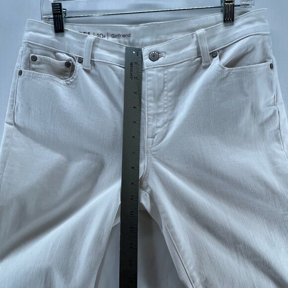 Talbots Flawless Girlfriend Jeans Women 10P Mid-Rise Cropped Stretch Denim White - Picture 8 of 9